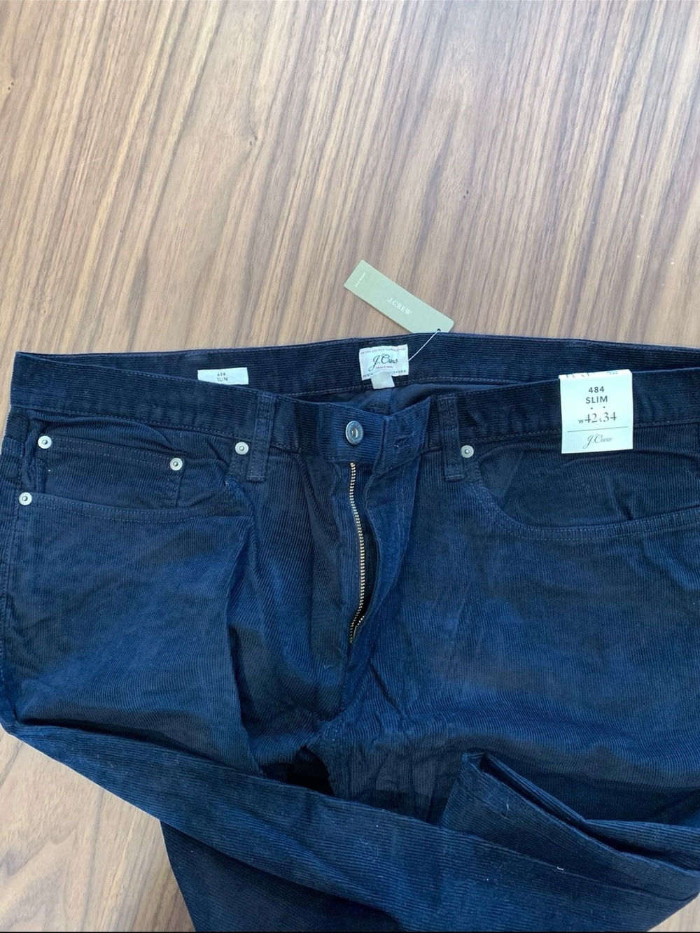 J. Crew Men’s Slim Corduroy Jeans in Navy Blue